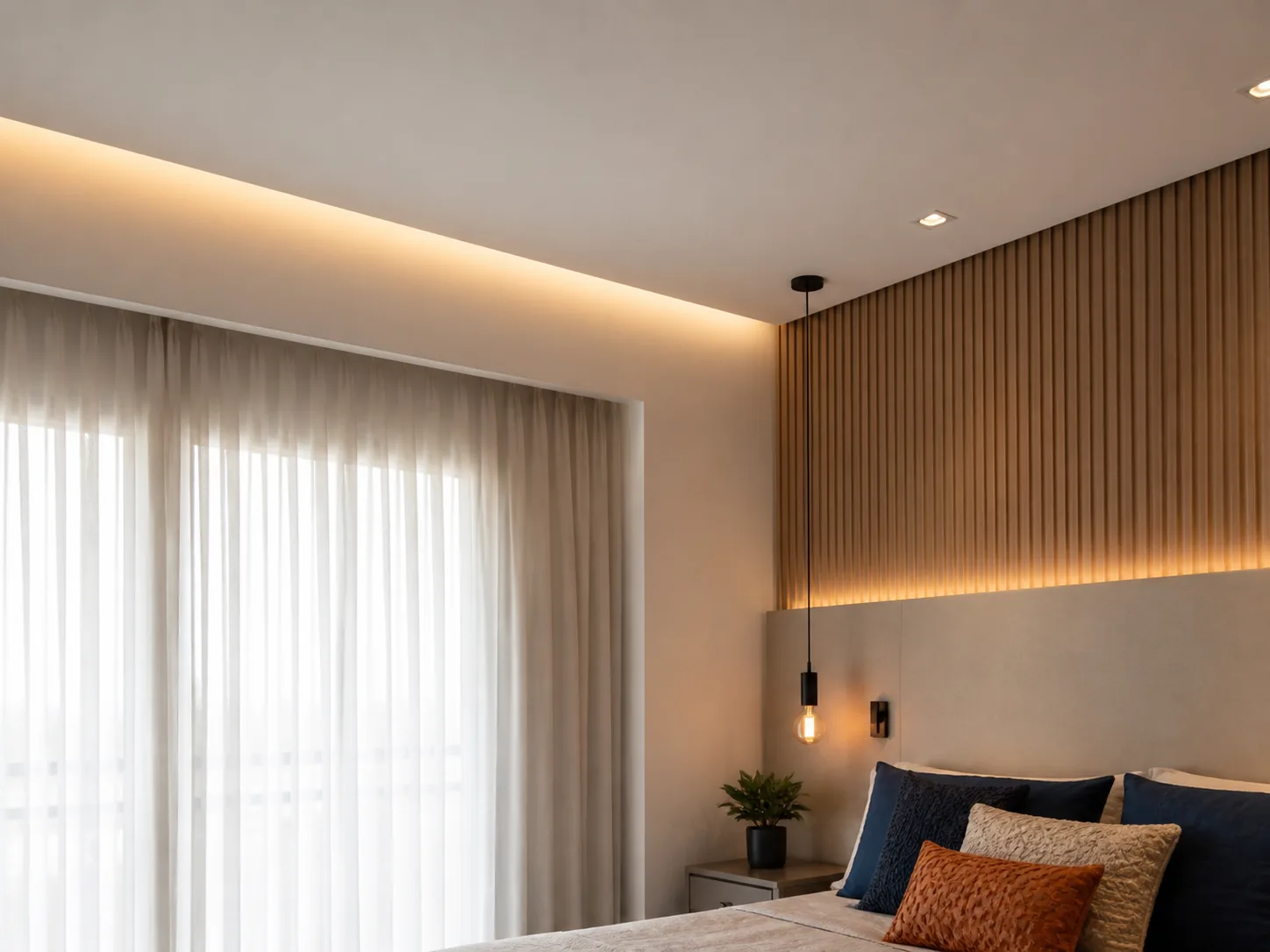 Sanca aberta em gesso com iluminação indireta